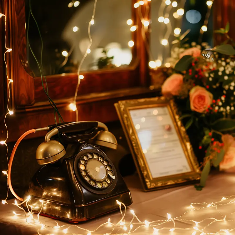 Retro-Telefon als Audio-Gästebuch